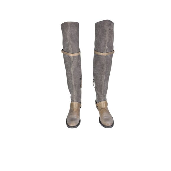 brunello cucinelli suede boots women over the knee size 37.5 7 Gray